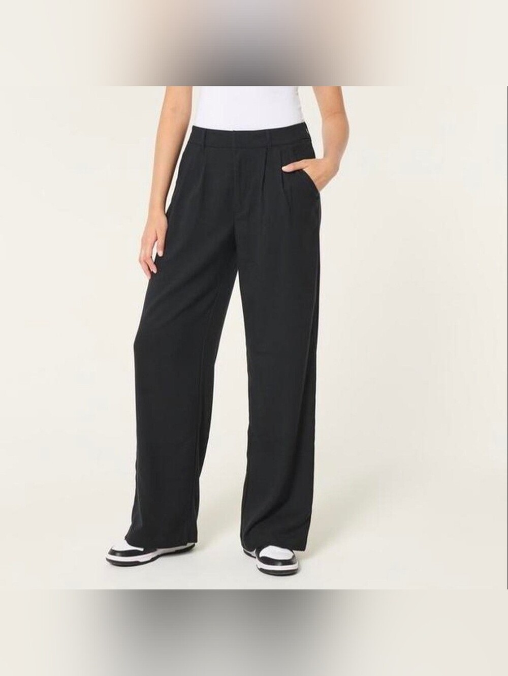 HOLLISTER Livvy Wide Leg Ultra High Rise Black Pants Size Medium LONG business